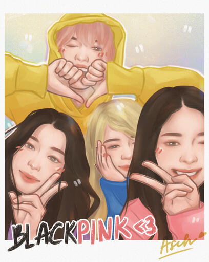 BLACKPINK 220125 OT4 VLIVE fanart